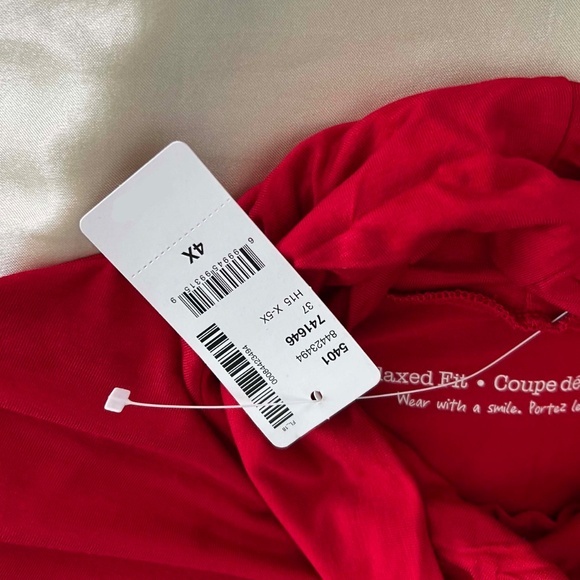 TURTLENECK, RUCHED CUFFS, TANGO RED, SZ 4X, LONG SLEEVES, RELAXED FIT, RAYON - Picture 2 of 8